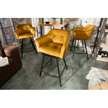 Barová stolička 40308 Loft Zamat Žltá Barová stolička 40308 Loft Zamat Žltá