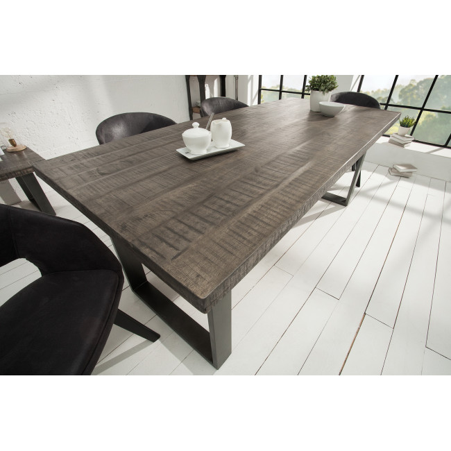 Jedálenský stôl 38655 160x90cm Masív drevo Mango šedé - PRODUKT JE SKLADOM - 2Ks