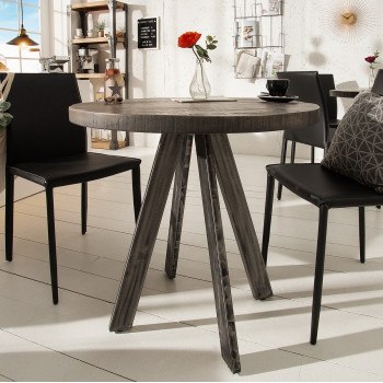 Jedálenský stôl 39368  Ø80cm Drevo Mango šedé