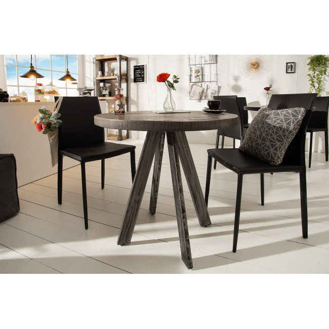Jedálenský stôl 39368  Ø80cm Drevo Mango šedé