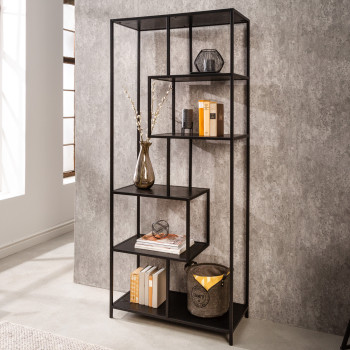 Knižnica/Regál 42021 77cm Slim Line  Čierny jaseň