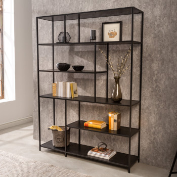 Knižnica/Regál 42025 135cm Slim Line  Čierny jaseň