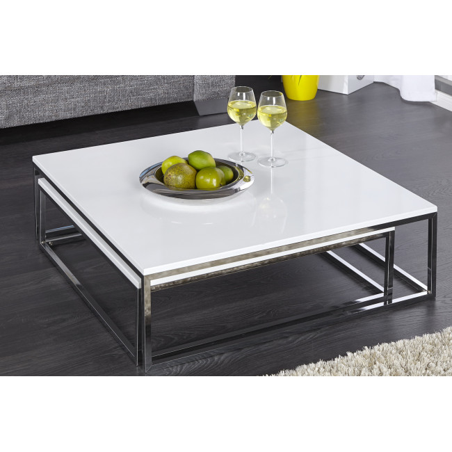 Konferenčný stôl 36083 75x75cm 2-Set Biely - PRODUKT JE SKLADOM - 2Ks Konferenčný stôl 36083 75x75cm 2-Set Biely - PRODUKT JE SKLADOM - 2Ks