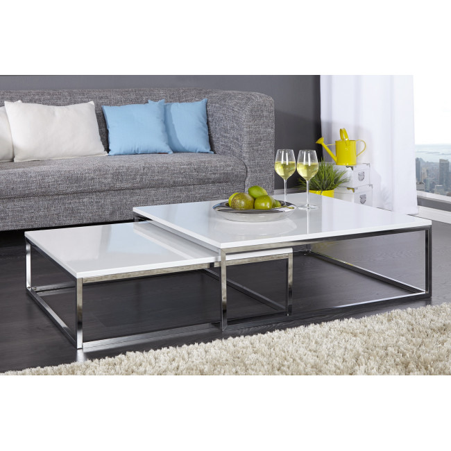 Konferenčný stôl 36083 75x75cm 2-Set Biely - PRODUKT JE SKLADOM - 2Ks Konferenčný stôl 36083 75x75cm 2-Set Biely - PRODUKT JE SKLADOM - 2Ks