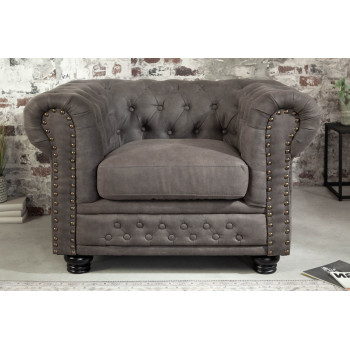 Kreslo 40519 Chesterfield Vintage Šedá Taupe Kreslo 40519 Chesterfield Vintage Šedá Taupe