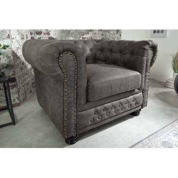 Kreslo 40519 Chesterfield Vintage Šedá Taupe Kreslo 40519 Chesterfield Vintage Šedá Taupe
