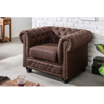 Kreslo 40654 Chesterfield Vintage Hnedá