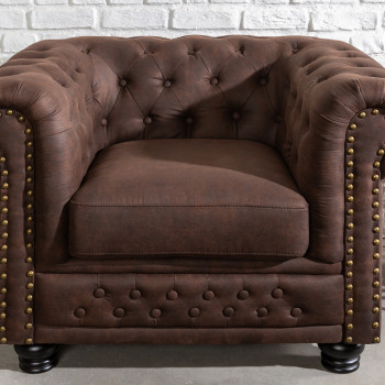 Kreslo 40654 Chesterfield Vintage Hnedá