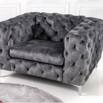 Kreslo 41297 Modern Barock Zamat Šedá Kreslo 41297 Modern Barock Zamat Šedá