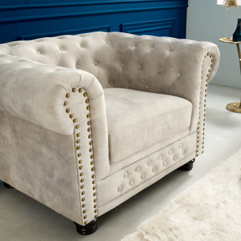Kreslo 42312 Chesterfield Zamat Champagner Kreslo 42312 Chesterfield Zamat Champagner