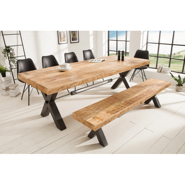 Lavica 37971 200cm Masív drevo Mango prírodná Lavica 37971 200cm Masív drevo Mango prírodná