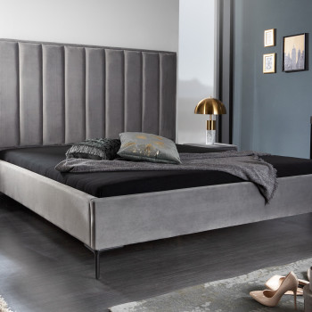 Posteľ 40558 160x200cm Cosmopolite Zamat Strieborno šedá Posteľ 40558 160x200cm Cosmopolite Zamat Strieborno šedá