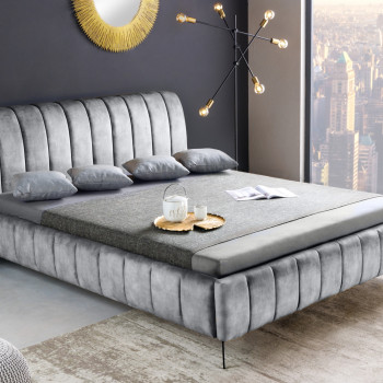 Posteľ 41441 180x200cm Amsterdam Zamat Šedá Posteľ 41441 180x200cm Amsterdam Zamat Šedá