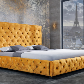 Posteľ 41642 160x200cm Zamat Žltá