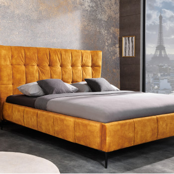 Posteľ 41667 180x200cm Boutique Zamat Žltá