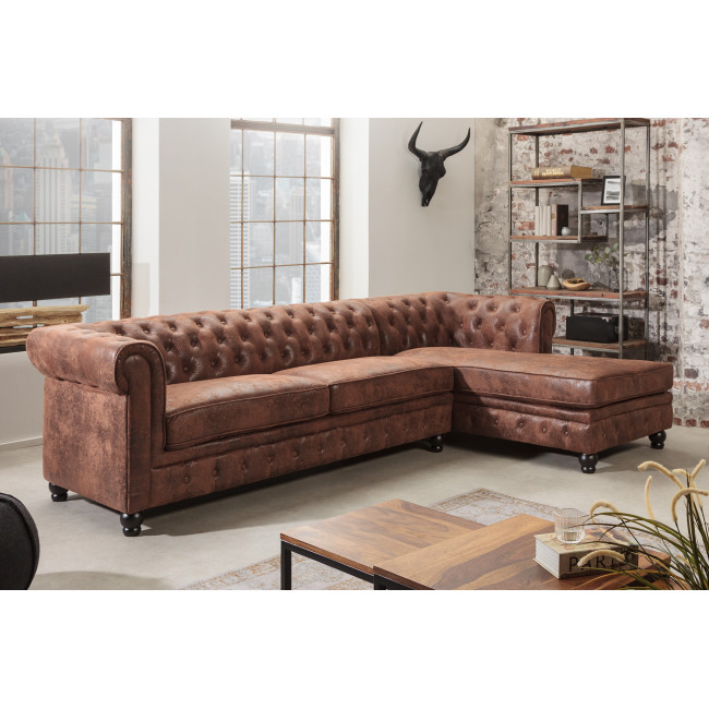 Rohová sedacia súprava 40610 Chesterfield Pravá - Antik hnedá Rohová sedacia súprava 40610 Chesterfield Pravá - Antik hnedá