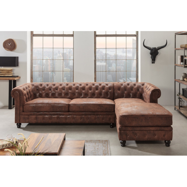 Rohová sedacia súprava 40610 Chesterfield Pravá - Antik hnedá Rohová sedacia súprava 40610 Chesterfield Pravá - Antik hnedá