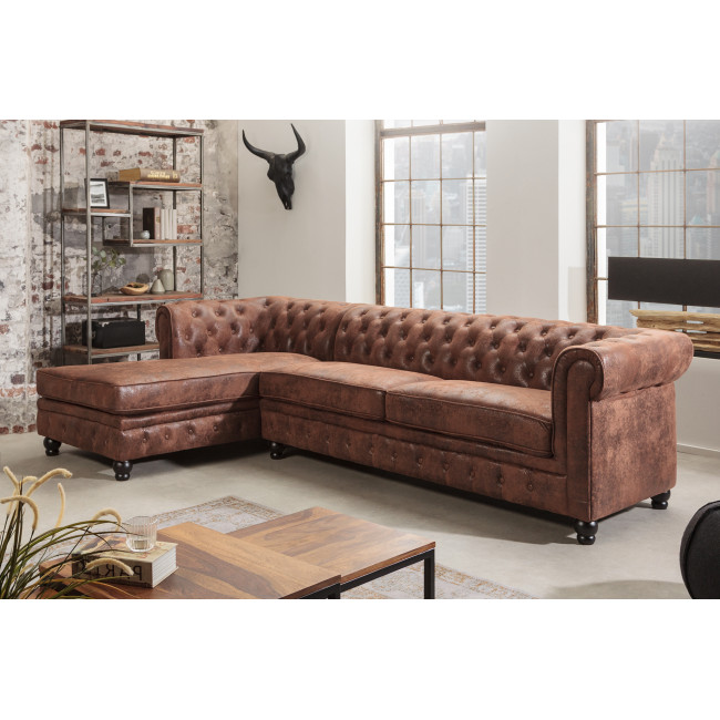 Rohová sedacia súprava 40611 Chesterfield Ľavá - Antik hnedá Rohová sedacia súprava 40611 Chesterfield Ľavá - Antik hnedá