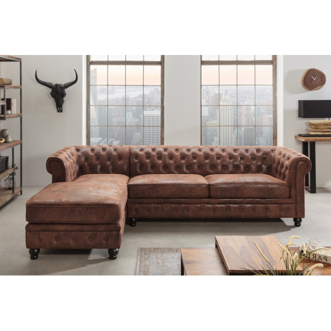 Rohová sedacia súprava 40611 Chesterfield Ľavá - Antik hnedá Rohová sedacia súprava 40611 Chesterfield Ľavá - Antik hnedá