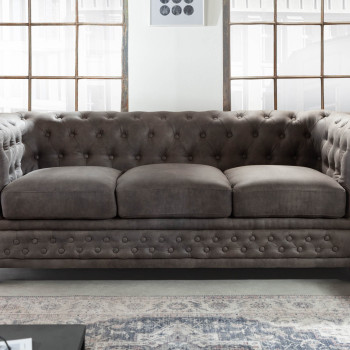 Sedacia súprava 40517 Chesterfield 3-sedenie Vintage Šedá Taupe Sedacia súprava 40517 Chesterfield 3-sedenie Vintage Šedá Taupe