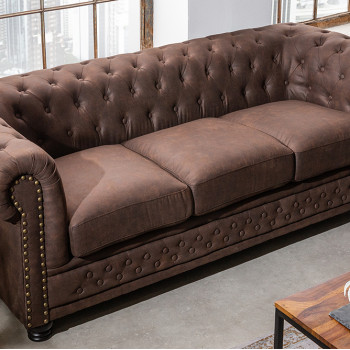 Sedacia súprava 40652 Chesterfield 3-sedenie Vintage Hnedá  Sedacia súprava 40652 Chesterfield 3-sedenie Vintage Hnedá