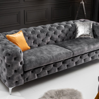 Sedacia súprava 41134 240cm Modern Barock - Zamat Šedá