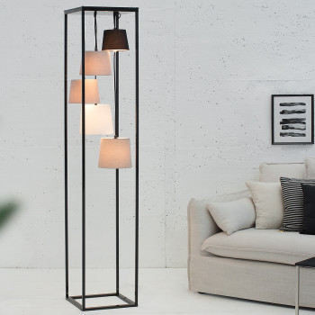 Stojaca lampa 38685 Levels 180cm Čierna, Šedá, Biela