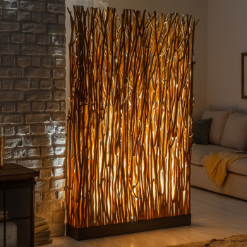 Stojaca lampa 40505 Paravent 180cm Prírodná Logan Drevo