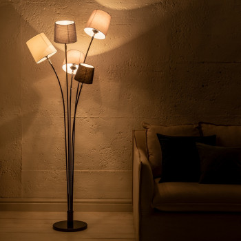 Stojaca lampa 40745 Levels 176cm Čierna, Šedá, Biela Stojaca lampa 40745 Levels 176cm Čierna, Šedá, Biela
