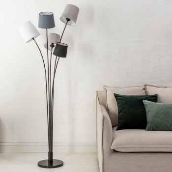 Stojaca lampa 40745 Levels 176cm Čierna, Šedá, Biela Stojaca lampa 40745 Levels 176cm Čierna, Šedá, Biela