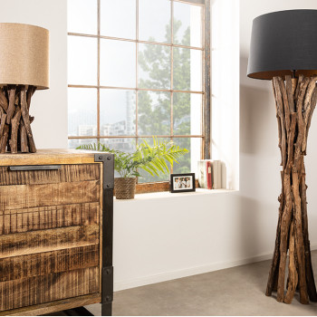 Stojaca lampa 41386 Harmony 150cm Čierna Drevo Teak Stojaca lampa 41386 Harmony 150cm Čierna Drevo Teak