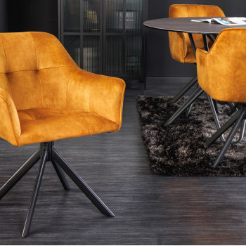 Stolička 42392 Loft Zamat Žltá Stolička 42392 Loft Zamat Žltá