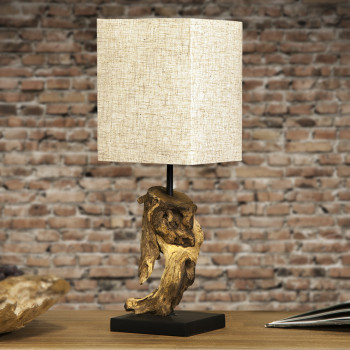 Stolová lampa 19478 Masív drevo/Bežová
