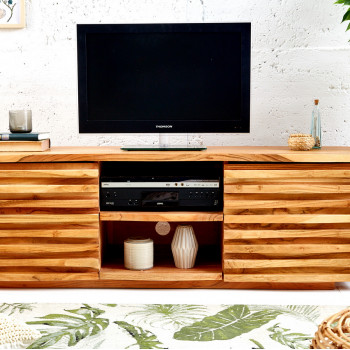TV-skrinka 39737 150cm Relief Drevo Acacia - PRODUKT JE SKLADOM - 1Ks