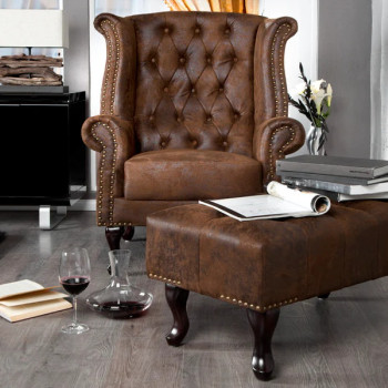 Taburetka 19449 Chesterfield Antik Hnedá Taburetka 19449 Chesterfield Antik Hnedá