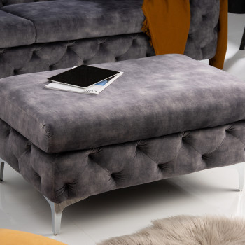 Taburetka 41135 Modern Barock Zamat Šedá Taburetka 41135 Modern Barock Zamat Šedá