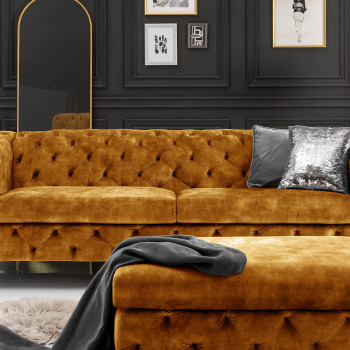 Taburetka 41299 Modern Barock Zamat Žltá Taburetka 41299 Modern Barock Zamat Žltá