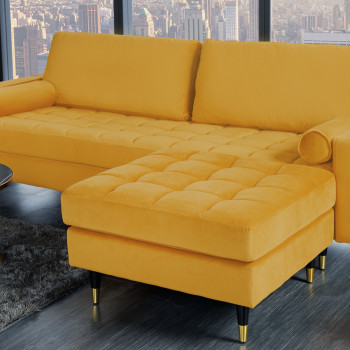 Taburetka 41302 Cozy Zamat Žltá Taburetka 41302 Cozy Zamat Žltá