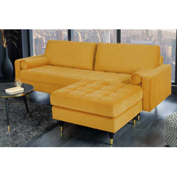 Taburetka 41302 Cozy Zamat Žltá Taburetka 41302 Cozy Zamat Žltá