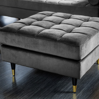 Taburetka 43132 Cozy Zamat Šedá Taburetka 43132 Cozy Zamat Šedá