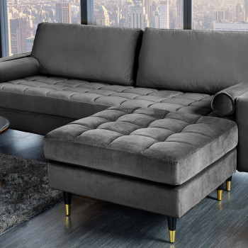 Taburetka 43132 Cozy Zamat Šedá Taburetka 43132 Cozy Zamat Šedá