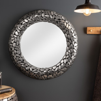 Zrkadlo 38724 Ø82cm Mosaic silver-aluminium - PRODUKT JE SKLADOM