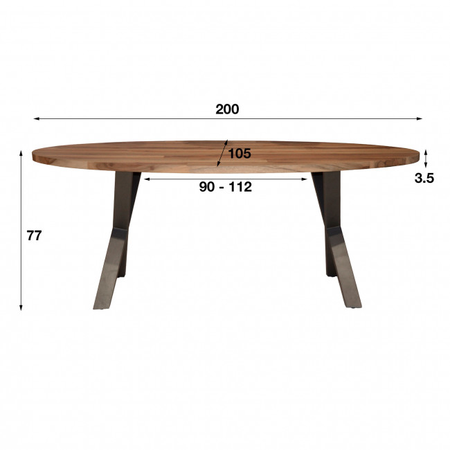 Jedálenský stôl 20-42 200x100cm Drevo Saja natural