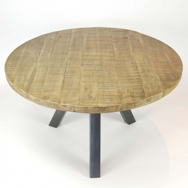Jedálenský stôl 22-07 Ø120cm Solid mango natural antique