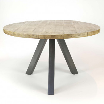 Jedálenský stôl 22-07 Ø120cm Solid mango natural antique