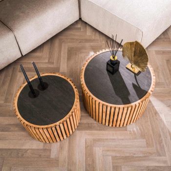Konferenčný stôl 27-86 Slate Ø68 a Ø55cm 2-set  Konferenčný stôl 27-86 Slate Ø68 a Ø55cm 2-set