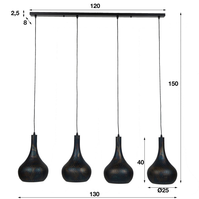 Luster 81-41 4 x Ø28cm industry concrete cone Luster 81-41 4 x Ø28cm industry concrete cone
